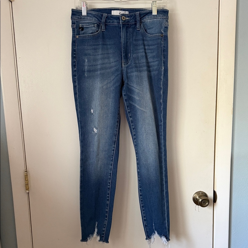 KanCan Blue Distressed Ankle Jeans